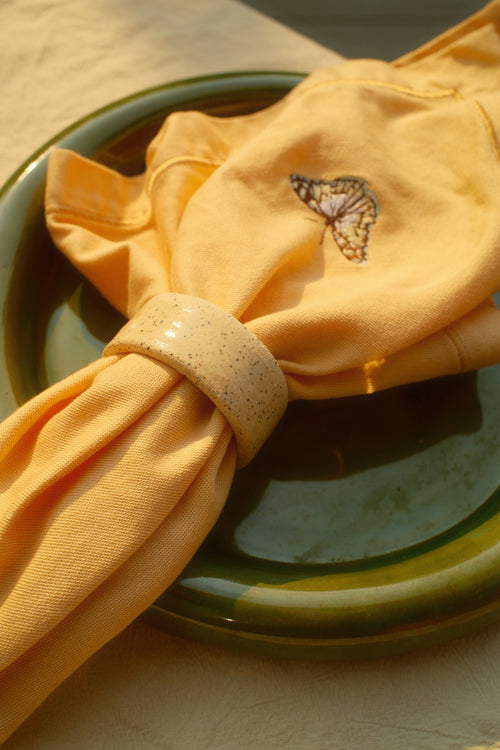 Butterfly Embroidered Dinner Napkins (Set of 4)