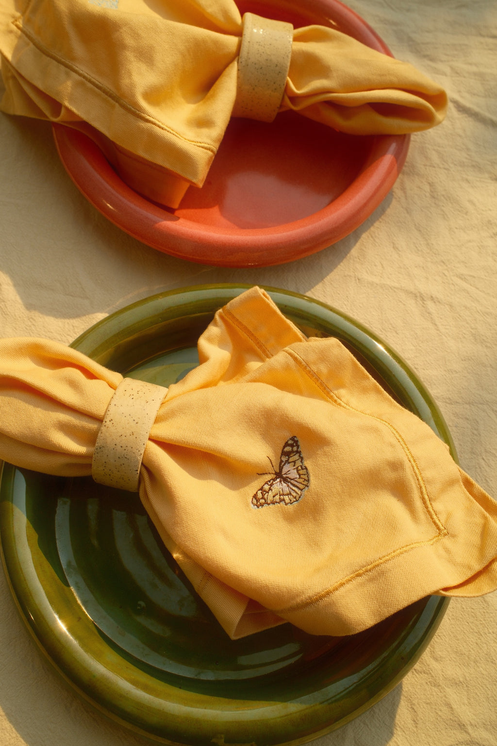 Butterfly Embroidered Dinner Napkins (Set of 4)