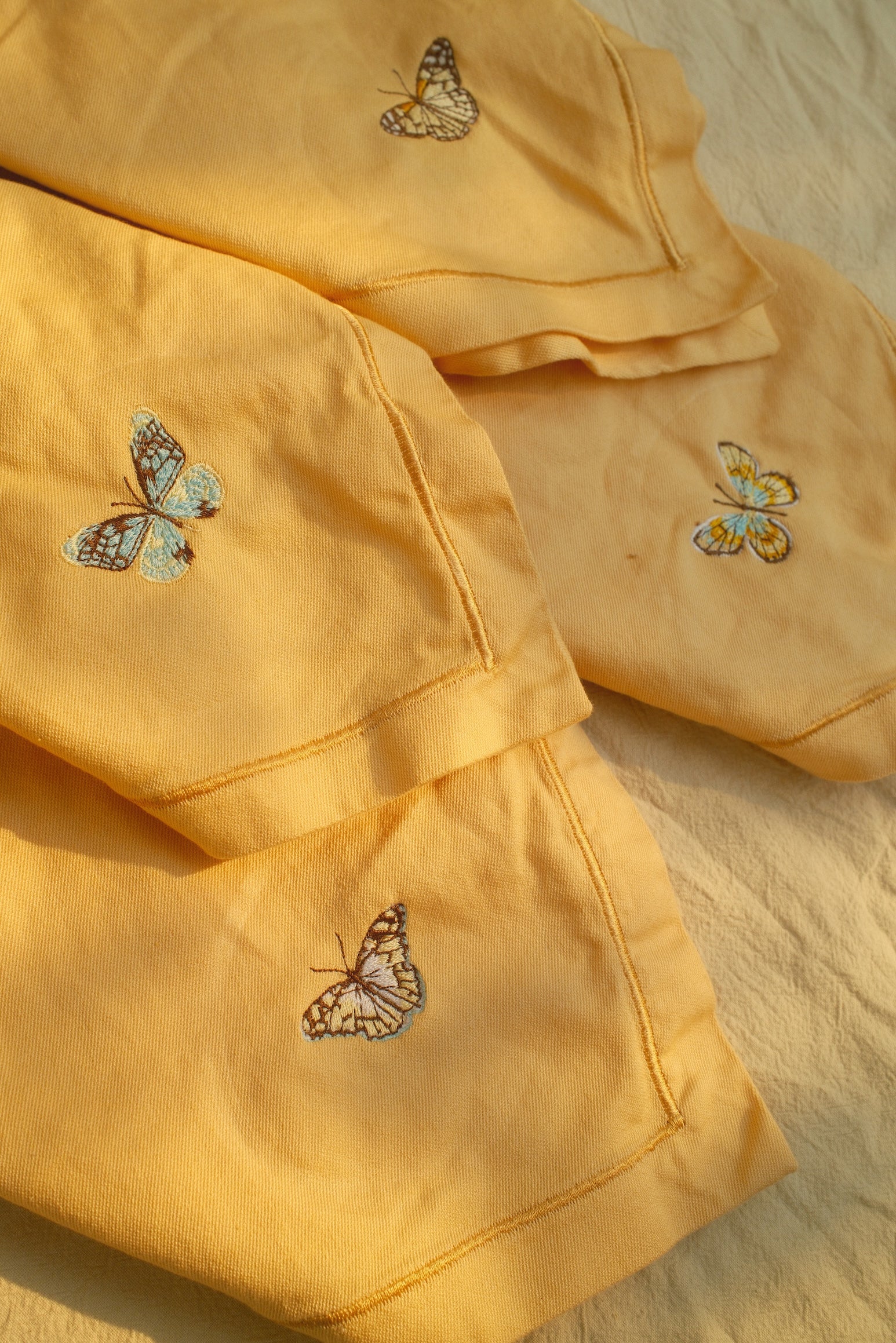 Butterfly Embroidered Dinner Napkins (Set of 4)
